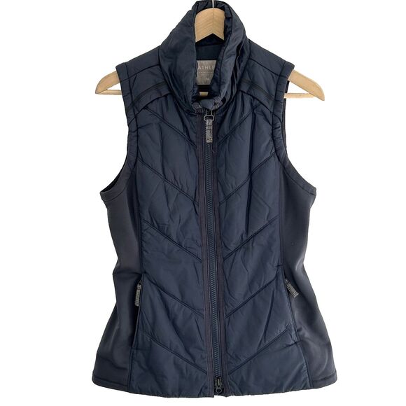 Athleta Rock Ridge Primaloft Vest Size Medium Slate Blue Quilted Full Zip - Picture 1 of 9